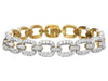 9.31CT DIAMOND 18KT 2 TONE GOLD ROUND MULTI SQUARE LINK ETERNITY TENNIS BRACELET