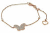 ESTATE .15CT DIAMOND 14KT ROSE GOLD 3D BUTTERFLY HEART BY THE YARD LOVE BRACELET