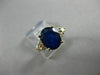 ESTATE 3.36CT DIAMOND & SAPPHIRE 14KT YELLOW GOLD TRILLION ENGAGEMENT RING 10469