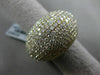 ESTATE MASSIVE 7.89CT DIAMOND 18K YELLOW GOLD MULTI ROW PAVE DOME SHAPE FUN RING