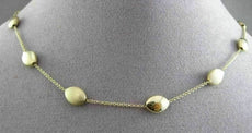 ESTATE 14KT YELLOW GOLD SHINY & MATTE OVAL LINK BY THE YARD NECKLACE BEAUTIFUL