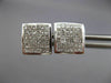 ESTATE 1.0CT DIAMOND 14KT WHITE GOLD 3D CLASSIC SQUARE PAVE STUD EARRINGS #19721