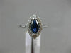 ESTATE .85CT DIAMOND & AAA MARQUISE SAPPHIRE 14K WHITE GOLD HALO ENGAGEMENT RING