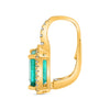 2.89CT DIAMOND & AAA EMERALD 14KT YELLOW GOLD EMERALD CUT HALO HANGING EARRINGS