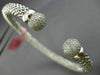 ESTATE 1.50CT DIAMOND 14KT WHITE GOLD 3D PAVE MESH LOVE FLEXIBLE BANGLE BRACELET
