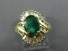 ESTATE 1.47CT DIAMOND & AAA EMERALD 14K YELLOW GOLD 3D OVAL SWIRL BALLERINA RING
