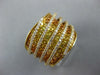 LARGE 3.6CT DIAMOND & AAA RAINBOW YELLOW SAPPHIRE 14K YELLOW GOLD MULTI ROW RING