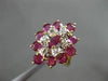 ESTATE LARGE 1.26CT DIAMOND & AAA RUBY 14K TWO TONE GOLD 3D COCKTAIL RING #19191