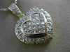 ESTATE LARGE 2.60CT DIAMOND 18K WHITE & YELLOW GOLD 3D PAVE HEART PENDANT #99988