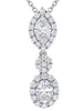 1.27CT DIAMOND 18KT WHITE GOLD OVAL ROUND & MARQUISE DOUBLE FLOWER LEAF NECKLACE