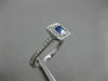 ESTATE .86CT DIAMOND & SAPPHIRE 18KT WHITE GOLD SQUARE CLASSIC ENGAGEMENT RING