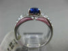 ESTATE WIDE 3.27CT DIAMOND & SAPPHIRE 18K WHITE GOLD 3D FILIGREE ENGAGEMENT RING