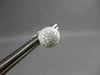 ESTATE LARGE 1.76CT ROUND DIAMOND 18KT WHITE GOLD CIRCULAR 3D PAVE EARRINGS