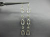 ESTATE EXTRA LARGE AAA CRYSTAL 14KT WHITE GOLD 3D MULTI SHAPE HANGING EARRINGS