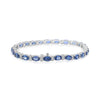 11.0CT DIAMOND AAA SAPPHIRE 14K WHITE GOLD OVAL & ROUND ETERNITY TENNIS BRACELET
