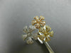 ESTATE LARGE .58CT ROUND DIAMOND 14K WHITE YELLOW & ROSE GOLD 3D FLOWER FUN RING