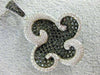 LARGE 1.97CT WHITE & BLACK DIAMOND 18KT WHITE GOLD FLOWER WAVE PENDANT & CHAIN