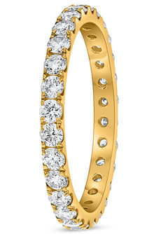1.0CT DIAMOND 18KT YELLOW GOLD ROUND CLASSIC ETERNITY WEDDING ANNIVERSARY RING