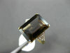 ESTATE LARGE 6.02CT DIAMOND SMOKY TOPAZ 14K YELLOW GOLD 3 STONE ENGAGEMENT RING