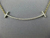 ESTATE LARGE .35CT DIAMOND 18KT TWO TONE GOLD 3D CLASSIC T BAR LOVE NECKLACE