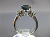 ESTATE LARGE 4.96CT DIAMOND & AAA SAPPHIRE 14KT WHITE GOLD 3D ENGAGEMENT RING