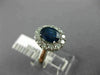 ESTATE LARGE 2.17CT DIAMOND & AAA SAPPHIRE 14KT WHITE GOLD HALO ENGAGEMENT RING