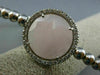 ESTATE LARGE .50CT DIAMOND & PINK QUARTZ 14K WHITE GOLD CIRCULAR BANGLE BRACELET