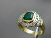 ANTIQUE 1.71CTW DIAMOND EMERALD 18K YELLOW GOLD BEZEL CHANNEL COCKTAIL RING #231