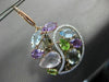 ESTATE LARGE 25.35CT DIAMOND & AAA MULTI GEM 14KT TWO TONE GOLD FLOWER EARRINGS