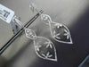 ESTATE LARGE .96CT DIAMOND 18KT WHITE GOLD FLORAL FILIGREE OPEN LEAF EARRINGS