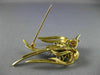 ESTATE 1.70CT DIAMOND & AAA SAPPHIRE 18KT YELLOW GOLD 3D BIRD BROOCH PIN #23874