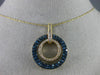 ESTATE LARGE 1.0CT WHITE & BLUE DIAMOND 14KT YELLOW GOLD CIRCLE OF LIFE PENDANT