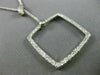 ESTATE 1.09CT DIAMOND 14KT WHITE GOLD 3D OPEN SQUARE LARIAT NECKLACE 16.5" #6600