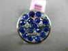 ESTATE WIDE 2.10CT DIAMOND & AAA SAPPHIRE 14K WHITE GOLD 3D CIRCULAR ETOILE RING