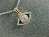 ESTATE .26CT WHITE & PINK DIAMOND 18KT WHITE & ROSE GOLD EVIL EYE LUCKY NECKLACE