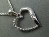 ESTATE SMALL .03CT DIAMOND 14KT WHITE GOLD OPEN HEART FILIGREE FLOATING PENDANT