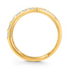 WIDE .43CT DIAMOND 14K YELLOW GOLD ROUND AND BAGUETTE MULTI ROW CRISS CROSS RING