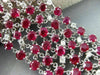 ESTATE EXTRA WIDE 38.47CT DIAMOND RUBY 18KT WHITE GOLD 3D ETOILE TENNIS BRACELET
