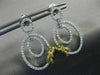 .85CT WHITE & FANCY YELLOW DIAMOND 18KT TWO TONE GOLD OVAL BOW HANGING EARRINGS