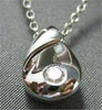 ESTATE .07CTW SOLITAIRE FLOATING 18KT WHITE GOLD ROUND TEAR DROP PENDANT #7561