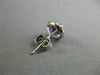 ESTATE 1.02CT DIAMOND & AAA AMETHYST 14KT WHITE GOLD ROUND HALO STUD EARRINGS