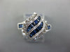1.20CT DIAMOND & AAA SAPPHIRE 14KT WHITE GOLD 3D ROUND & BAGUETTE LEAF LOVE RING