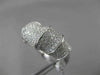 ESTATE WIDE 1.54CT DIAMOND PAVE 18KT WHITE GOLD FANCY 3D BAMBOO RING STUNNING!!!