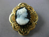 ANTIQUE VICTORIAN AAA BLUE CAMEO 14KT YELLOW GOLD HANDCRAFTED PENDANT #21626