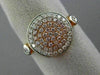 ESTATE WIDE .52CT WHITE & PINK DIAMOND 18KT WHITE & ROSE GOLD 3D ROUND LOVE RING
