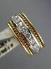 ESTATE WIDE .64CT ROUND DIAMOND 14K WHITE & YELLOW GOLD 8 STONE MENS RING #19919