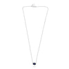 2.06CT AAA SAPPHIRE 14K WHITE GOLD 3D OVAL CLASSIC SOLITAIRE BEZEL LOVE NECKLACE