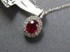 SMALL .62CT DIAMOND & AAA RUBY 18KT WHITE GOLD 3D ROUND & OVAL FLOWER PENDANT