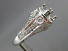 ESTATE LARGE .57CT DIAMOND 18KT WHITE GOLD FILIGREE SEMI MOUNT ENGAGEMENT RING