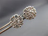ESTATE LARGE 1.57CT ROUND DIAMOND 14KT WHITE GOLD FLOWER CLUSTER EARRINGS #22436
